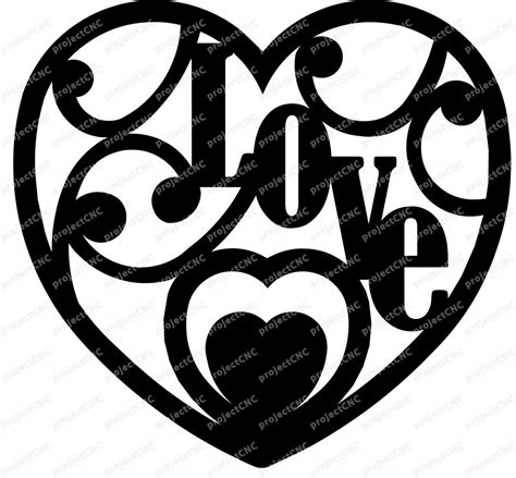 Heart Decoration Love Cnc Cut File Laser Dxf Cad Drawing Heart