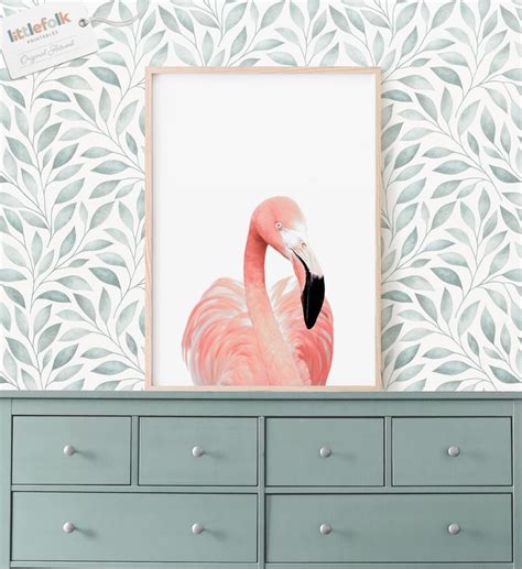pink flamingo print tropical nursery decor printable wall etsy in 2020 flamingo nursery