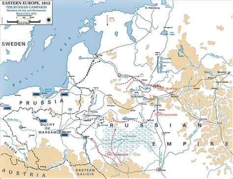 Map Of The Russian Campaign 1812 July 24 October 4 July 24