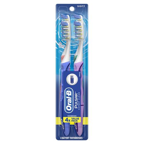 Oral B Pulsar Pro Health Electric Toothbrush Battery Powered 4 Ct