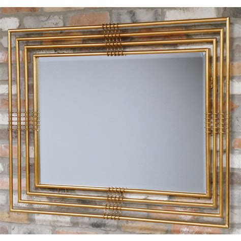 Gold Rectangle Decorative Mirror Wall Mirrors Modern Mirrors