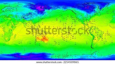 Global Weather Map That Centers On Stock Illustration 2254509865