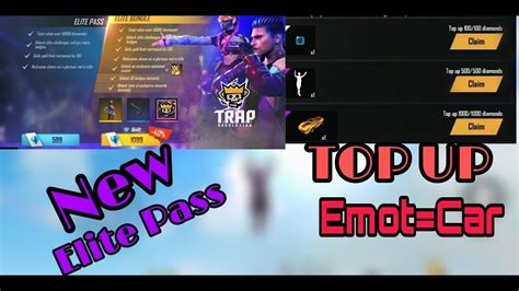 #howtotopup #howtotoupwithsim check my other videos for pushing your rank links are below shear you're love with me subscribe my channel and. New ElitPass -Top Up - Emot. Car. GARENA FREE FIRE india ...