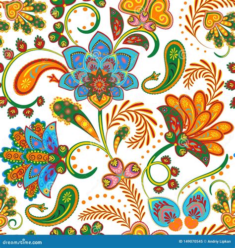 Seamless Vector Paisley Pattern Stock Vector Illustration Of Floral