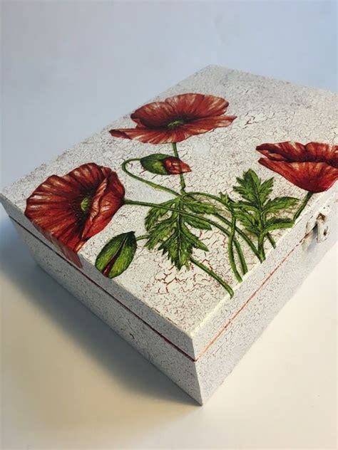 Hand Painted And Decorated Box Poppy Decorative Boxes Hand Painted Box