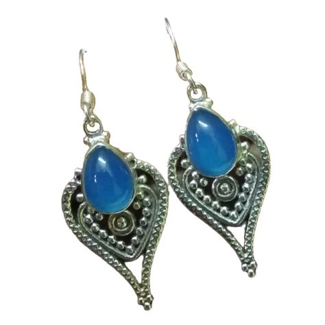 Amazon Com Kanika Jewelry Trove Sterling Silver Blue Chalcedony