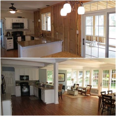 Before And After Addition Off The Kitchen Houzz Home Additions