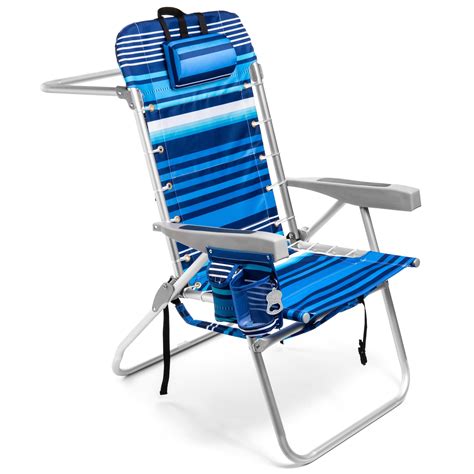 Tall Chair Homevative Folding Backpack High Beach Chair Towel Bar