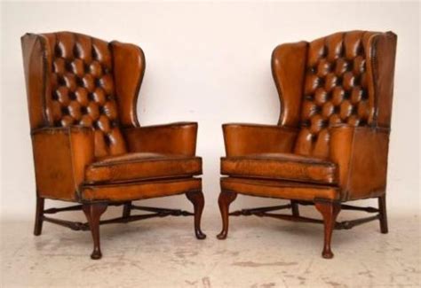 Choose from contactless same day delivery, drive up and more. Pair Of Antique Distressed Leather Wing Back Armchairs ...
