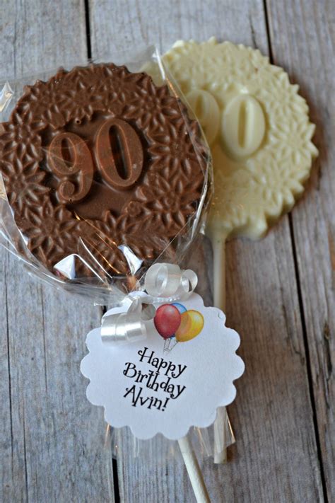 90th Birthday Chocolate Lollipops 90th Birthday Party Favor Etsy