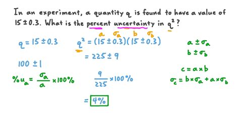 Question Video: Finding the Uncertainty in a Given Quantity Squared | Nagwa