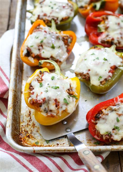Spicy Italian Stuffed Bell Peppers Barefeet In The Kitchen