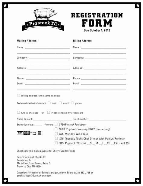 Sunday School Registration Form Template