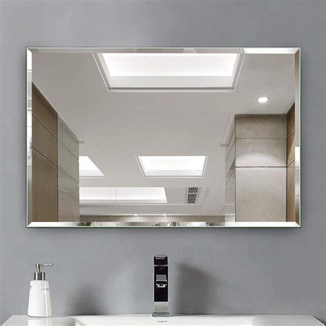 Sophisticated, frameless octagonal design makes a statement over any bathroom vanity or on any wall in your home. XJRHB Toilet Mirror Simple Frameless Bathroom Mirror ...