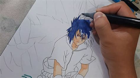 Como Dibujar A Sasuke Shippuden Tutorial En Español Youtube