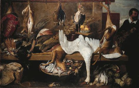Studio Of Frans Snyders Antwerp 1579 1657 A Game Stall In A