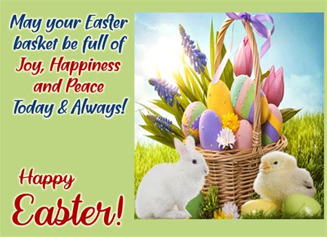 Basket Full Of Wishes Free Happy Easter Ecards Greeting Cards 123