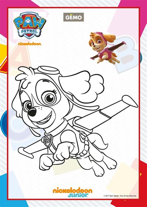 Weekdays @ 12p/11c only on nickelodeon! Paw Patrol Ausmalbilder - Skye | Εύκολη ζωγραφική