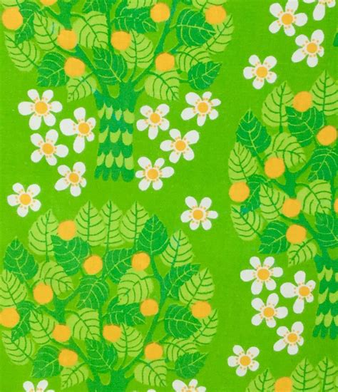 60s Green Flowery Fabric Vintage Retro Fabric With An Amazing Floral