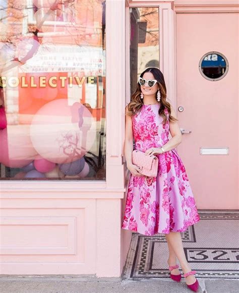 Modern Fashion Colorful Fashion Womens Fashion Pink Floral Dress