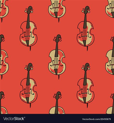 Violin Seamless Pattern Royalty Free Vector Image