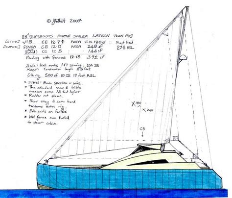 Twin Lateen Motorsailer Rig Sailboat Restoration Boat Design