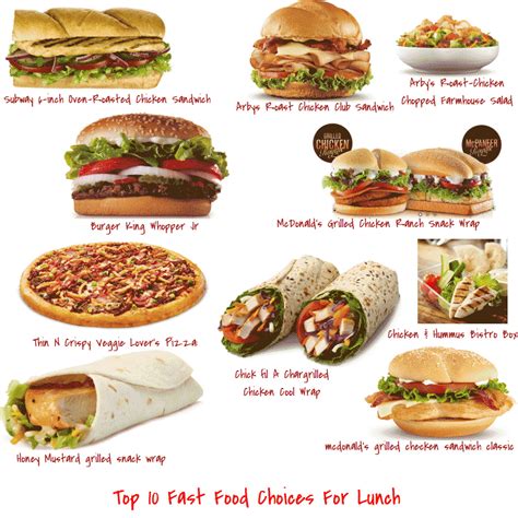 Most of the foods that they serve are full. Top 10 Healthy Fast Food Options for Lunch | Top 10 Brands
