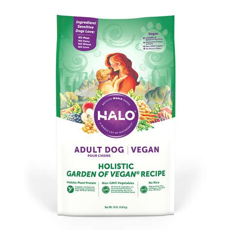 Vegan dog food is easy to find, and countless dogs thrive on a diet free of animal products. Halo Vegan Dry Dog Food, Garden Of Vegan, 10-Pound Bag ...