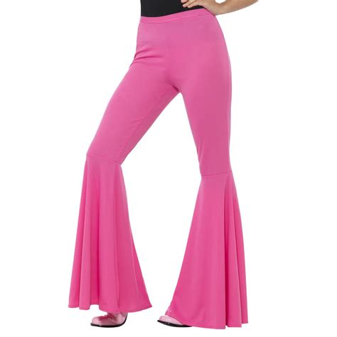 Ladies Hippy Flares 1960s 1970s 70s Flared Trousers Adult Disco Fancy