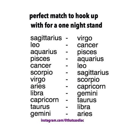 A brief sexual encounter lasting only for a single night. Perfect one night stand matches | Zodiac signs pisces ...