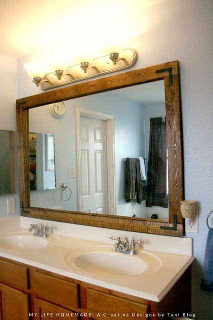 Easy Bathroom Mirror Wood Frame Updatemy Life Homemade Bathroom Mirrors Diy Simple Bathroom