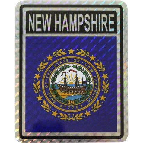 State Of New Hampshire Flag Reflective Decal Bumper Sticker Ebay