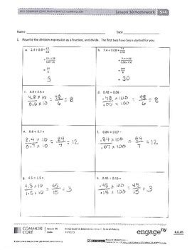 An outline of learning goals, key ideas, pacing suggestions, and more! New York State Grade 5 Math Common Core Module 4 Lesson 30 ...