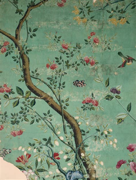 Camellia Chinoiserie Wallpaper Fragment Surface View
