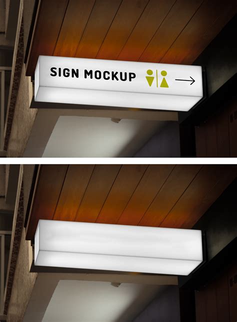 Light Sign Mockup — Mrmockup Graphic Design Freebies
