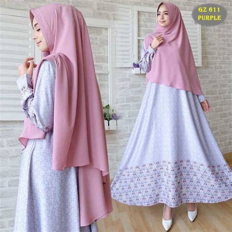 Model Gamis Syari Bahan Polos - Indeday f