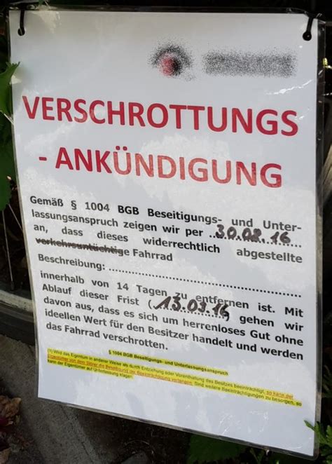 Hausordnung aushang muster zum download. Verschrottungs-Ankündigung | Kreuzberg | Kanzlei Hoenig ...