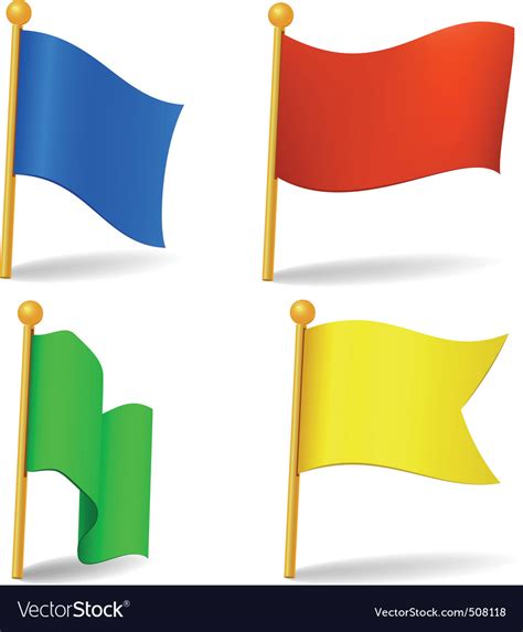 Set Color Cartoon Flags Royalty Free Vector Image