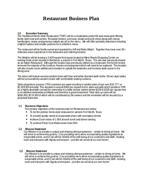 ️ Business Plan Restaurant Sample How To Create A Winning Restaurant