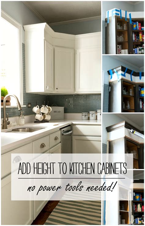 Subtract this from the overall height of your ceiling and you will have the range you can work in for cabinet size. How To Add Height To Kitchen Cabinets