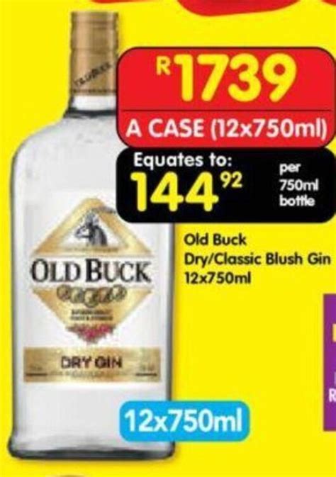 Old Buck Dryclassic Blush Gin 12x750ml Offer At Shoprite