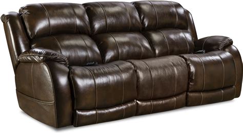 Homestretch Custom Comfort Leather Double Reclining Power Sofa Miskelly Furniture