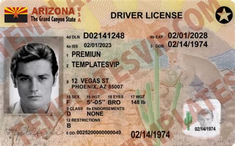 Arizona Az Drivers License Psd Template Download 2023 Templates Drivers Licenses Premium