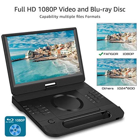 Fangor 12 Inch Portable Blu Ray Dvd Player With Hdmi Output Built In