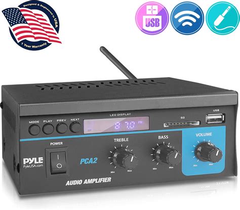 Pyle Home Audio Power Amplifier System 2x40w Mini Portable Dual