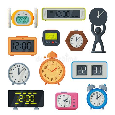Table Clocks Collection Old Fashioned And Modern Time Measuring
