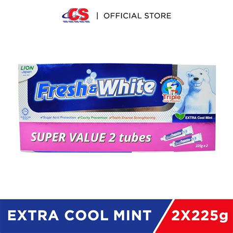 Fresh And White Toothpaste Extra Cool Mint Twin Pack 2s X 225g Shopee