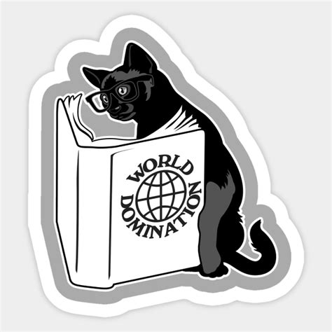 Cat World Domination Cat Sticker Teepublic Uk