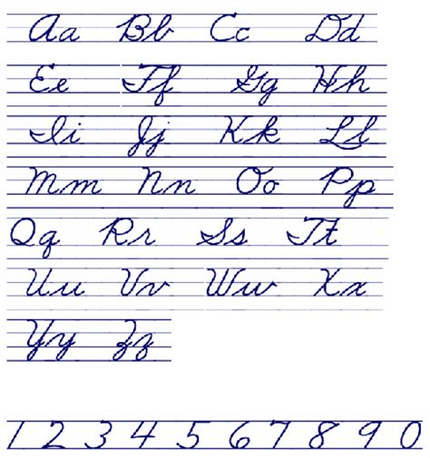 Printable Cursive Alphabet Chart Customize And Print