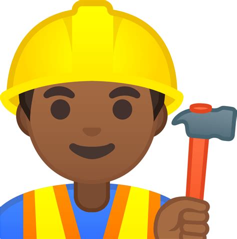 Man Construction Worker Medium Dark Skin Tone Icon Emoji Construction